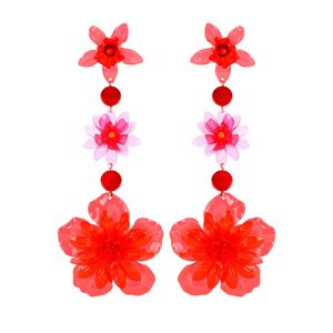 Isabel Marant Red Flower Drop Earrings