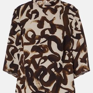 Dries Van Noten Brown Printed Top