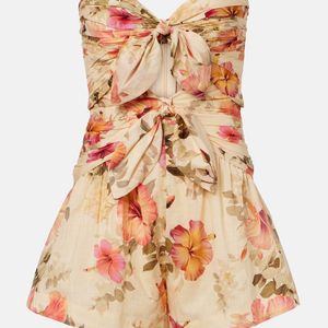 Zimmermann Yellow Mahon Floral Cotton Romper