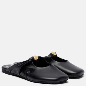 Loewe Black Pebble Soft Leather Mules