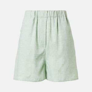 Loro Piana Green Angelo High-Rise Linen Bermuda Shorts