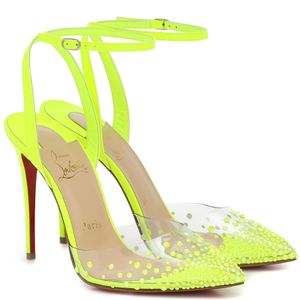 Christian Louboutin イエロー Pcv Spikaqueen 100 ヒール