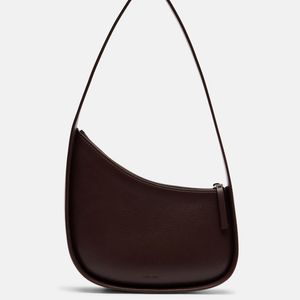 The Row Brown Half Moon Leather Shoulder Bag