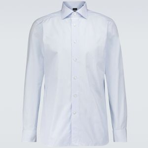 Camicia in seta e cotone di Ermenegildo Zegna in Blu da Uomo