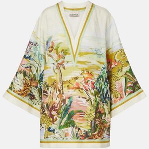 ALÉMAIS Metallic Jungle Boogie Printed Linen Tunic
