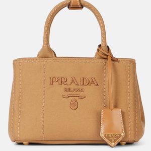 Prada Brown Jardiniere Mini Canvas Tote Bag