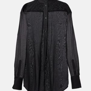 Totême Black Oversized Cotton Shirt