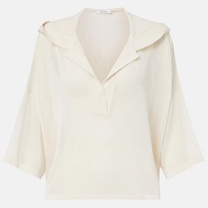 Max Mara White Didy Knitted Cotton-Blend Shirt