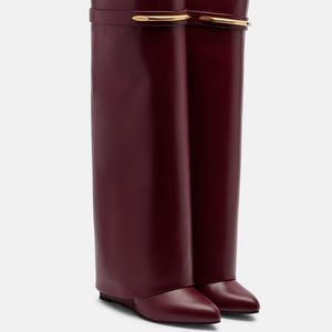 Givenchy Purple Shark 95 Leather Knee-High Boots