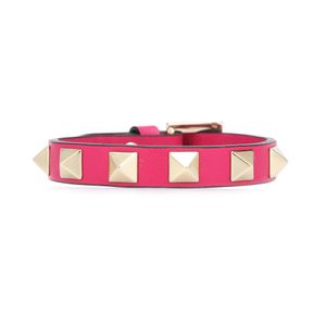 - Bracelet en cuir Rockstud Valentino en coloris Rose