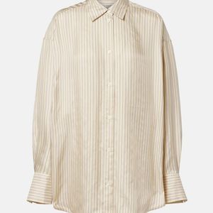 Totême White Striped Silk Shirt