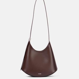 Jil Sander Brown Eldorado Small Leather Shoulder Bag