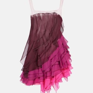 Nensi Dojaka Purple Kiera Ruffled Tiered Minidress