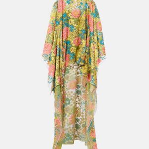 ‎Taller Marmo Metallic Graham Floral Sequined Asymmetric Kaftan