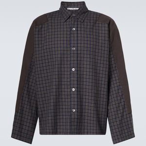 Acne Black Checked Cotton Shirt for men