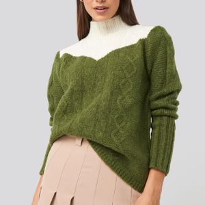 Trendyol Colorblock Knitted Sweater in het Groen