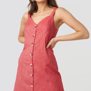 Trendyol Button Detail Mini Dress in het Rood