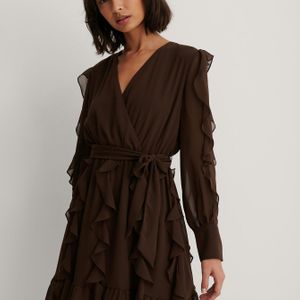 Trendyol Mini-jurk Met Ruches in het Bruin
