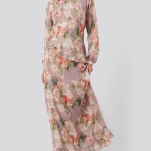 NA-KD Trend Flower Printed Midi Dress
