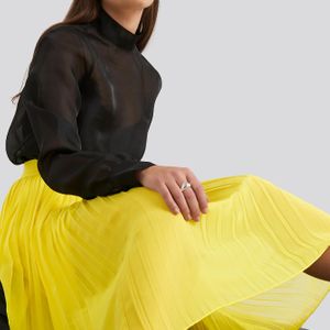 NA-KD Gelb Midi Pleated Skirt
