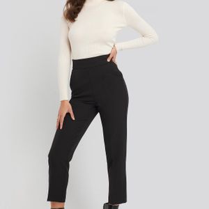 NA-KD Schwarz Classic High Waist Cropped Suit Pants