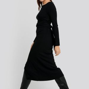 Trendyol Binding Detailed Ribana Dress in het Zwart
