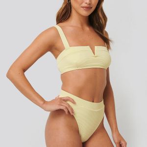 NA-KD Gelb Swimwear Badeanzug Mit Hohem Beinausschnitt