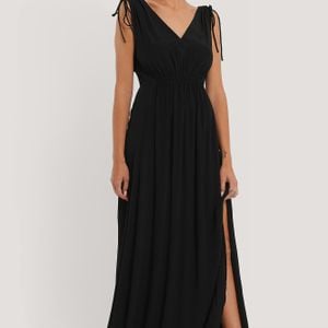 Mango Midi-jurk Met V-vorm in het Zwart
