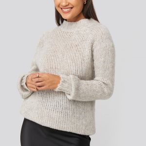 Trendyol Bike Collar Knitted Sweater in het Grijs
