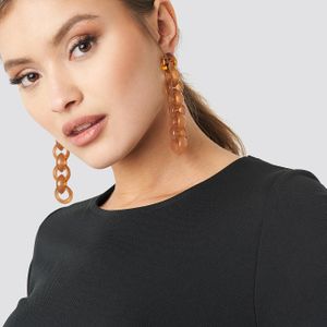 NA-KD Accessories Connected Resin Chain Earrings