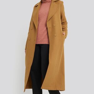 Trendyol Buttoned Wool Coat in het Bruin