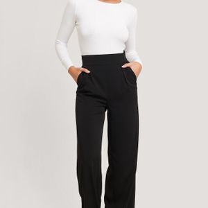 NA-KD Schwarz Classic High Waisted Wide Leg Suit Pants