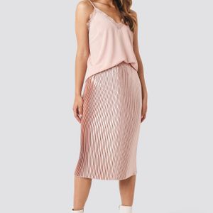 NA-KD Pink Trend Shiny Pleated Skirt