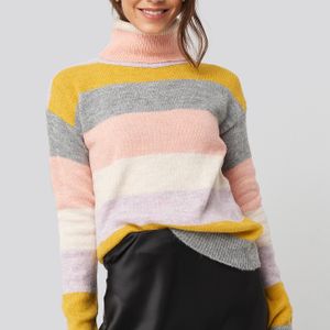 Trendyol High Neck Striped Knitted Sweater