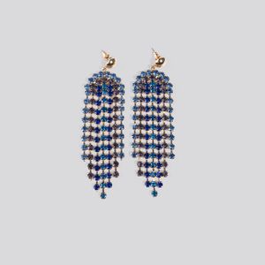 NA-KD Blau Accessories Blue Rhinestone Drop Earrings