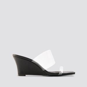 NA-KD Schwarz Shoes Transparent Wedge Heel Sandals
