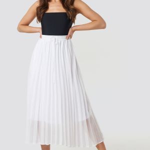 NA-KD Weiß Trend Drawcord Pleated Midi Skirt