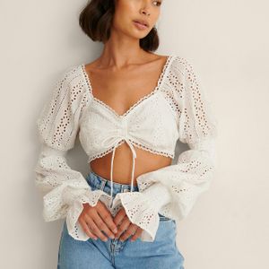 NA-KD Boho Broderie Anglaise in het Wit