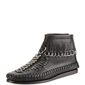 Alexander Wang Black Montana Pebbled Leather Moccasin Bootie