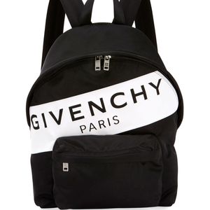 メンズ Givenchy ブラック バンド ロゴ アーバン バックパック