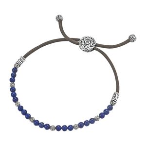 John Hardy Black Sterling Silver Classic Chain Beaded Bracelet With Lapis Lazuli for men