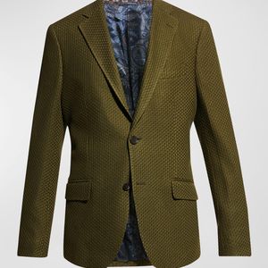 Etro Green Basic Knit Blazer for men