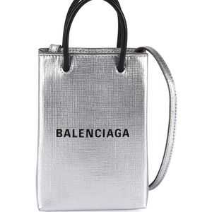 Balenciaga ショッピング フォンホルダーバッグ ミニ メタリック