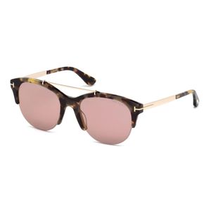 Tom Ford Brown 55mm Mirrored Round Sunglasses