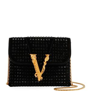 Versace Virtus デコラティブ ショルダーバッグ ブラック