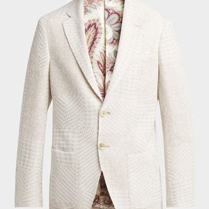 Etro Natural Apos;S Patchwork Knit Two-Button Sport Coat for men
