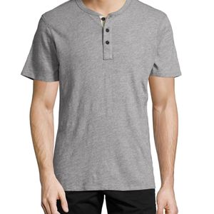 Rag & Bone Grey Short Sleeve Classic Henley for men