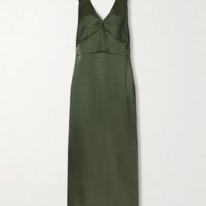Totême  Green Satin Maxi Dress