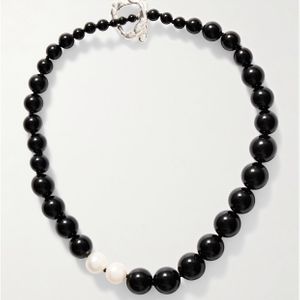 Completedworks Black Recycled, Onyx And Pearl Necklace