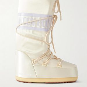 Moon Boot White Icon Pearly Satin And Pvc Snow Boots